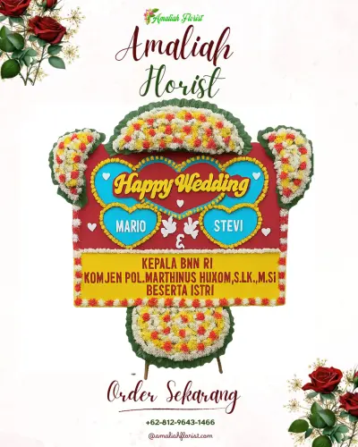 Karangan Papan Bunga Pernikahan di Sungaijawi